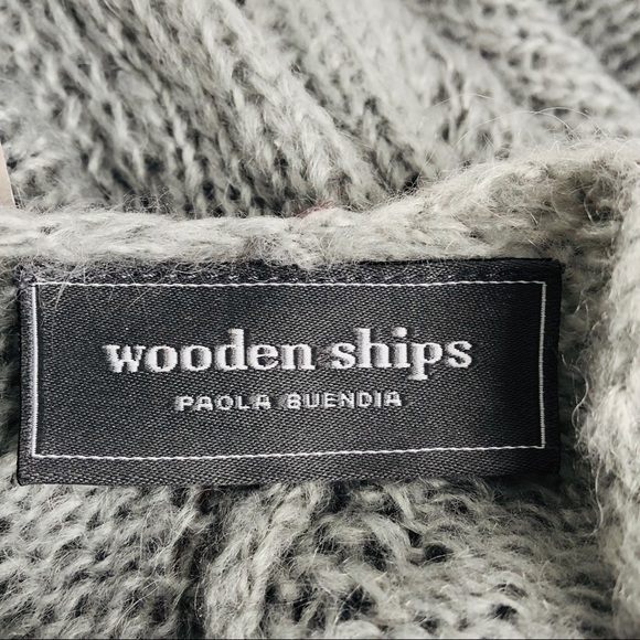 Wooden Ships Vintage Sweater Poncho Gray S/M NWT - Picture 3 of 7